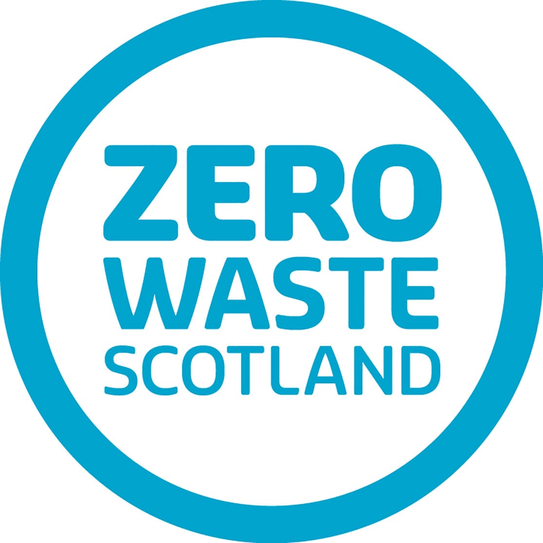 Blue circle logo with text Zero Waste Scotland